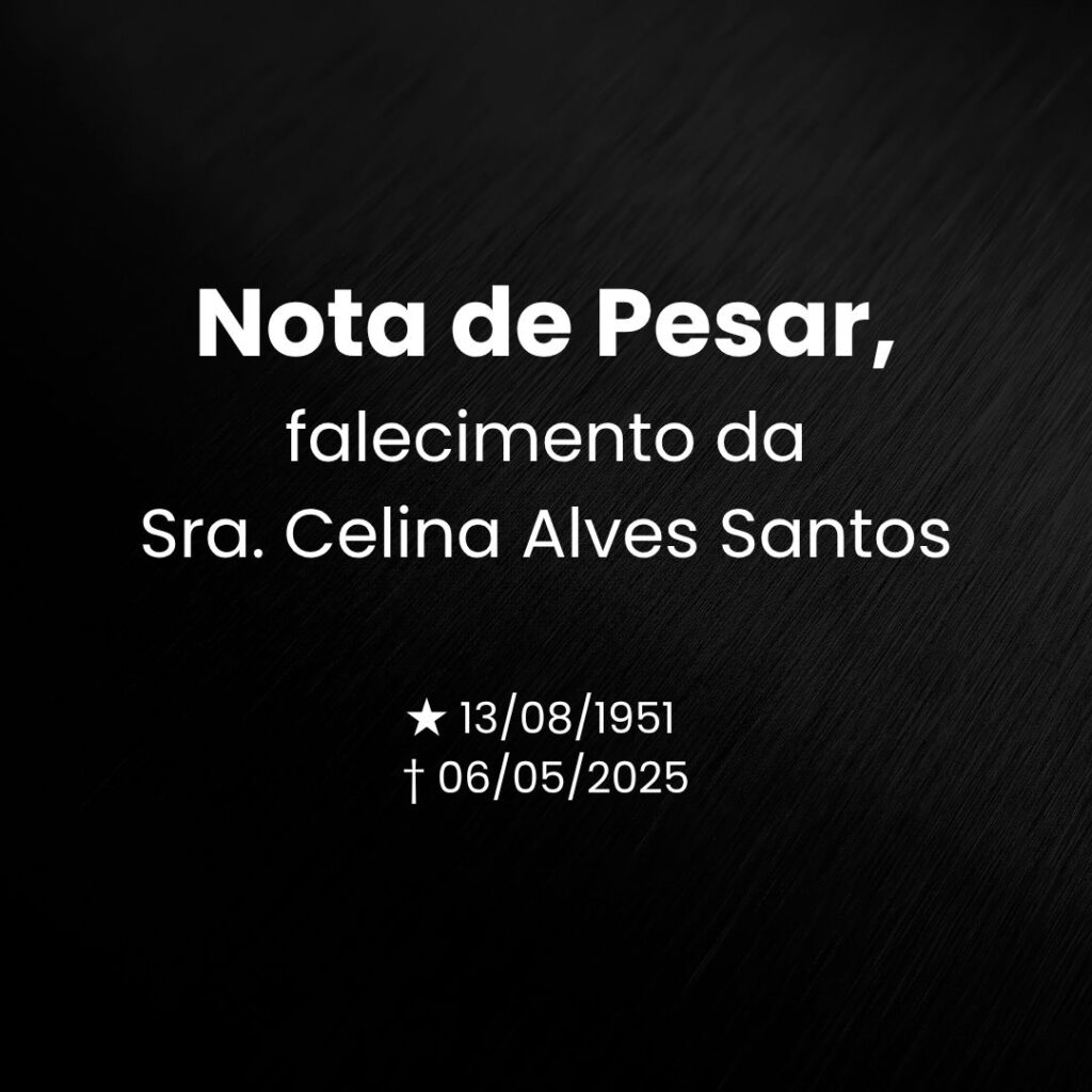 Nota de Pesar, falecimento da Sra. Celina Alves Santos